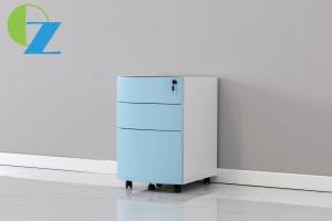 China Blue Color 3 Drawer Mobile Pedestal Cabinet Office Equipment A4 File Cabinet on sale