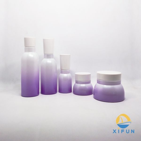 40ml 80ml 120ml Glass Lotion Dispenser Bottle Gradient Purple Space Saving Design