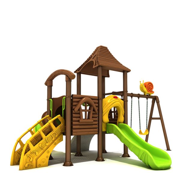 YST-19042 Custom Kids Playground Slides Plastic Forest Theme Amusement