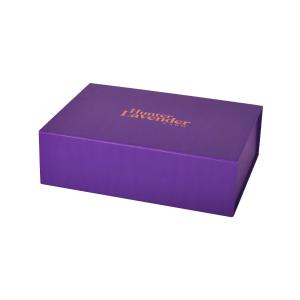 China Recyclable Clothing Cardboard Box , Purple Corrugated Boxes With Rose Gold Foil on sale