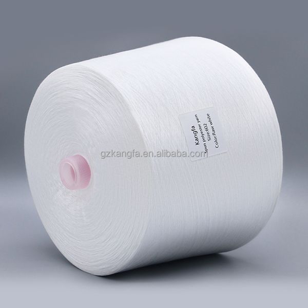 Manufacture Produce Spun Polyester Yarn OEM Raw White 60/2 with Chemical Resistance