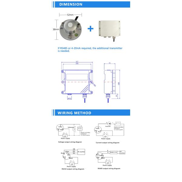 Optical Sensor Solar Radiation Sensor with High Accuracy 5% and Modbus Communication