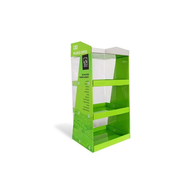 CBD Oil Floor Retail Cardboard Display Stand Customization With PET