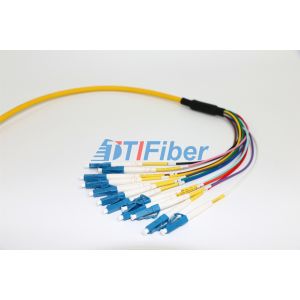 LC 12 Cores Armored Optical Fiber Pigtail With Bundle Type LSZH Outer Jacket