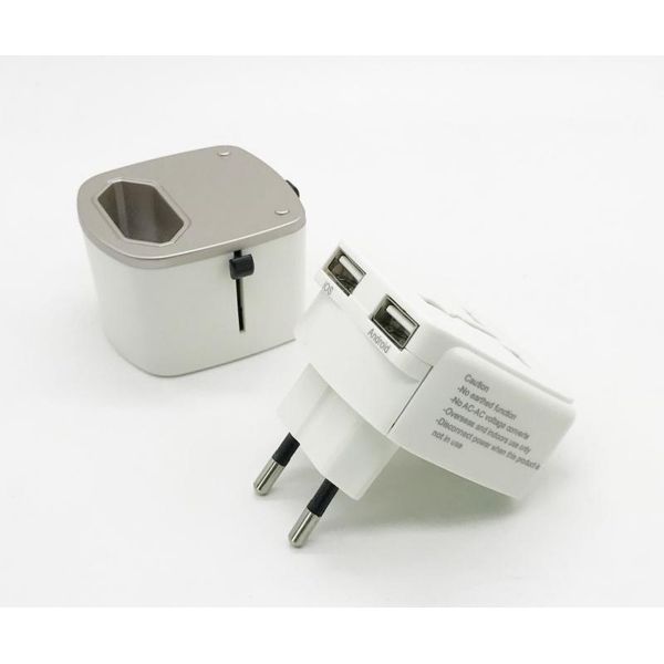 Interchangeable Plugs Android IOS Dual USB Fast Charger