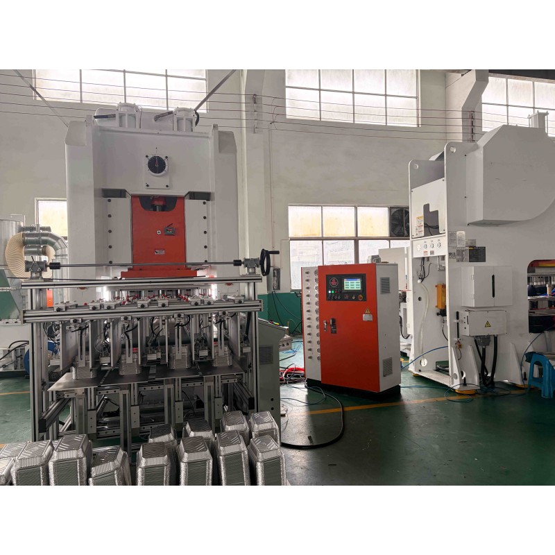 Aluminium Foil Container Making Machine 80T H Frame Automatic Stacking & Counting System Integrated