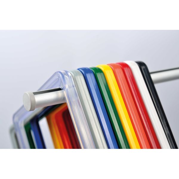 ABS Plastic Pop Display Frame Stand , Plastic Snap Frames In Red Yellow Blue