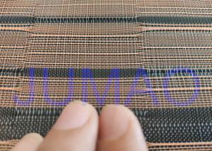 Quality Black And Copper Color Glass Laminated Metal Mesh Fabric With Images for sale
