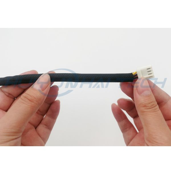 PET Self Wrapping Split Braided Sleeving For Wire / Cables Harness Management