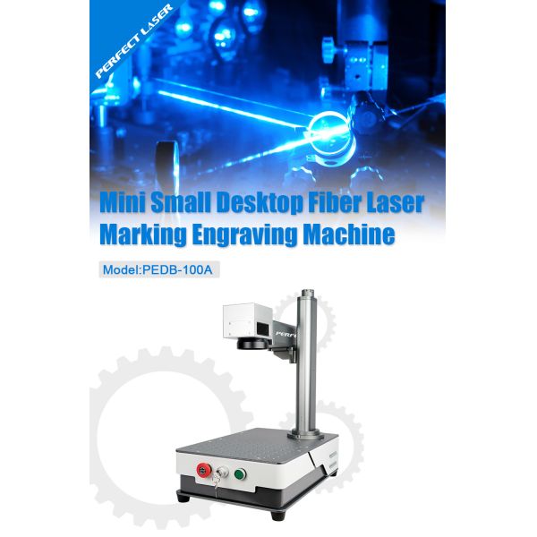 Tabletop Mini Small Fiber Laser Marking Machine 20W 25W For Metal / Non Metal