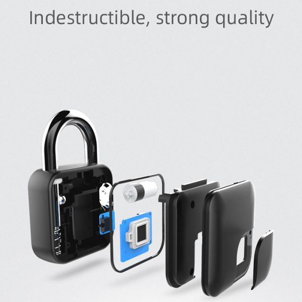 Tuya Keyless Fingerprint Padlock IP65 Waterproof USB Charging Zinc Alloy