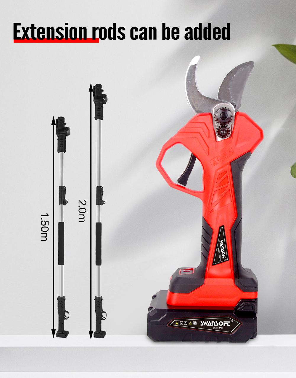 Electric Pruning Shears Finger Protection Progressive Cutting 35mm Diameter Pruner Shears