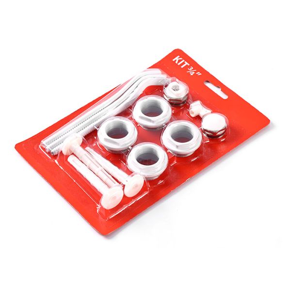 1×1/2" 1×3/4" Radiator installation Kit Accessories with hooks 13PCS in a Blister