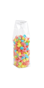 gusseted cellophane bags flat bottom