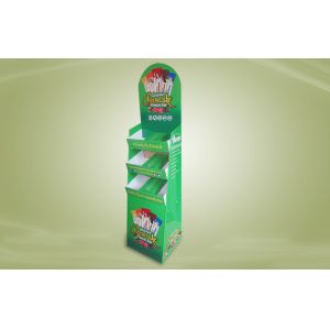 Quality Green Cardboard Free Standing Display Units For Promoting Cookies / Snacks for sale
