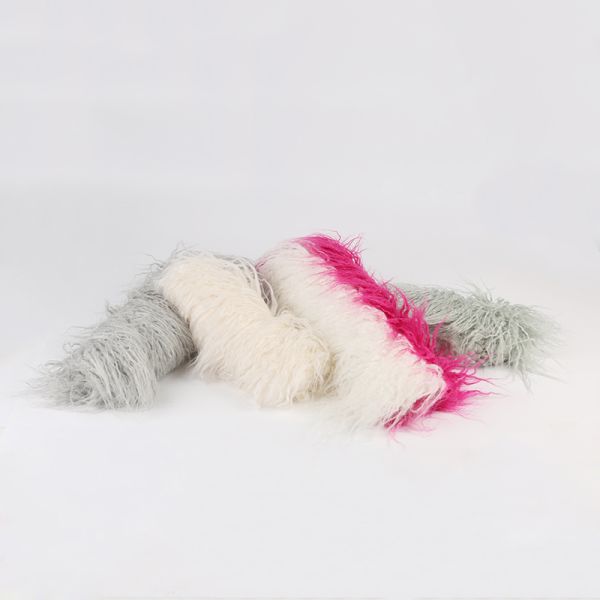 Customize Color Long Pile Artificial Mongolian Fur Fabric in Plain Style from PANTONE