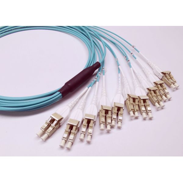 MPO To LC Duplex Uniboot MPO Fanout Cable 20 Core Multimode For QSFP Module