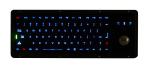 Black Marine Usb Panel Mount Keyboard With Optical Trackball