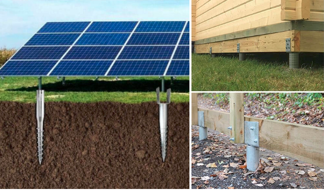 4.0mm Earth Pole Spiral Galvanised Post Ground Screw With Flange