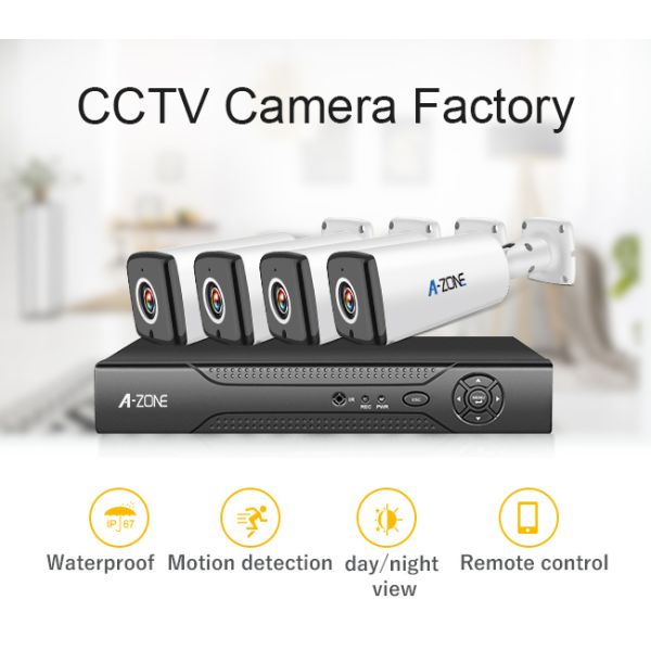Home 1080p 4 Night Vision Cctv Cameras With Dvr Recorder Kit 2 Megapixel