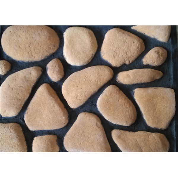 6000 Series Pure Color Aritificial Culture Cobble Stone For Wall Decoration 60x70-155x7240mm