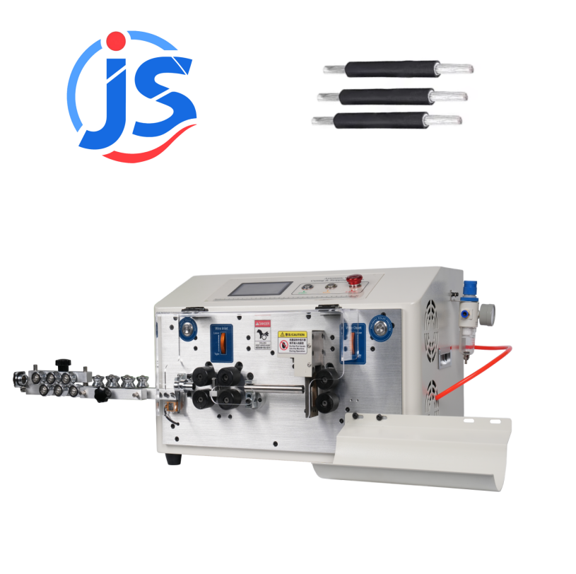6 Wheel Cable Cutting Machine Full Automatic Cable Cutting And Stripping Machine 550W