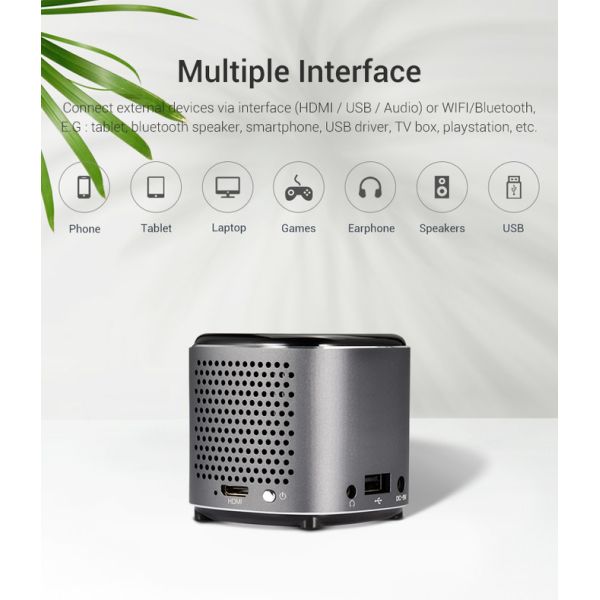Outdoor Camping Cinema DLP Smart Projector Video Android Cube Portable Wireless