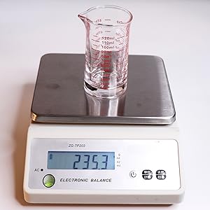 Shot Glass Measuring Cup 4 Ounce/120ML Liquid Heavy High Espresso Glass Cup Red Line，V-Shaped Spout