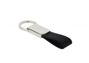 China Carbon Fibre Leather Key Chains Metal PU Braided Leather Keychain Snap Hook on sale
