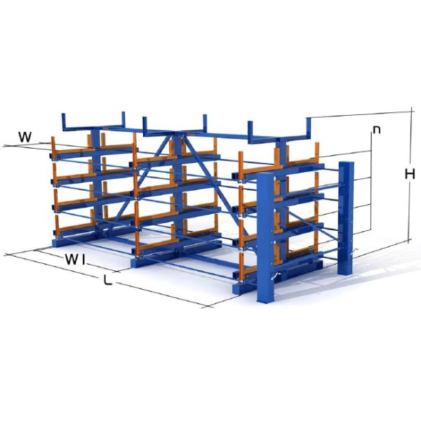 Pipe Telescopic Cantilever Shelf Metal Sheet Warehouse Storage Rack Telescopic Cantilever Shelves Long Materials