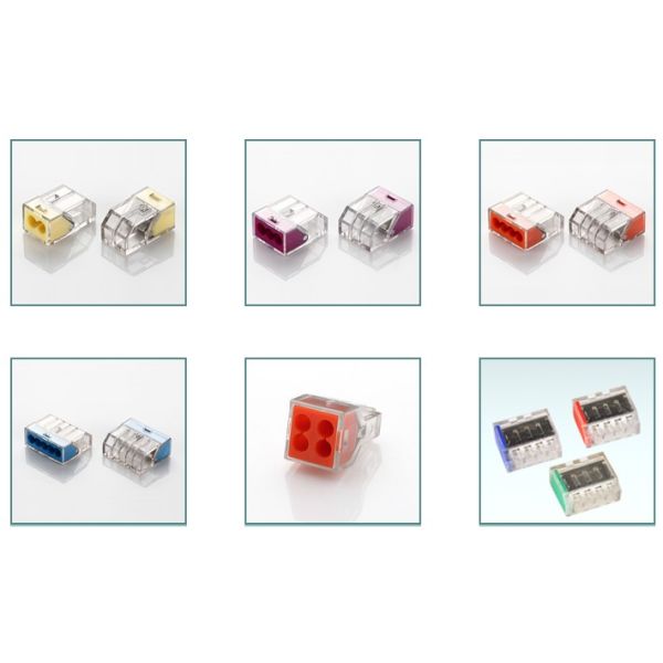 Push-wire lighting connectors