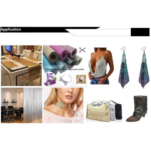 Soft Multi Color ODM Metallic Sequin Fabric For Garment Party Decoration