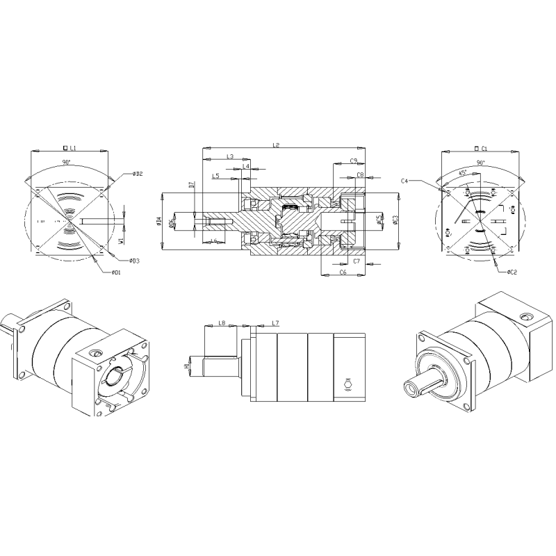 NEMA 24 TB60 Efficient Planetary Reducer Gearbox with Less Than 5 Arcmin Backlash