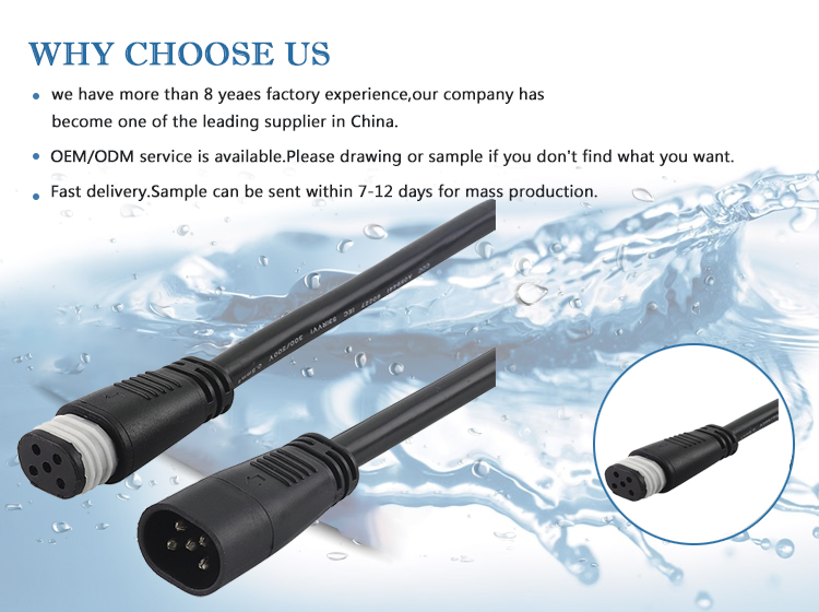 Led Lighting IP67 Waterproof 2 Pin Connector Large Flat Plug And Socket