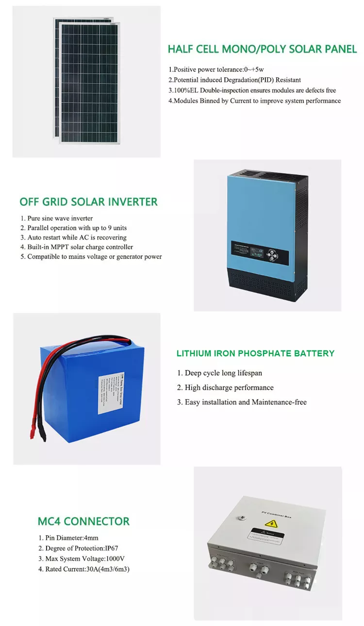 8kw MPPT On Grid Solar System Kit Lithium Complete RV Solar Kit