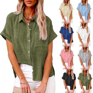 China Spring Summer Men Cotton T Shirts Hemp Pocket Short Sleeved Shirt on sale
