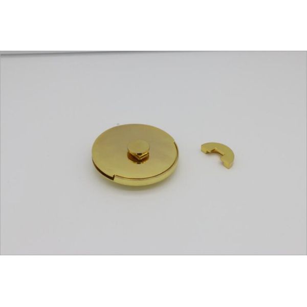 High end shiny gold quality zinc alloy round ring clip turn lock for handbag