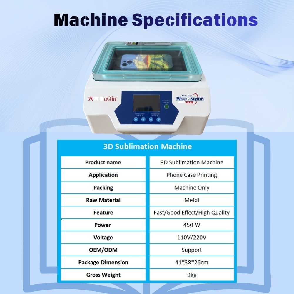 Semi-Automatic 3D Sublimation Printing Machine with 360° Full Vacuum Wrapping for Scratch-Resistant Phone Case Printing