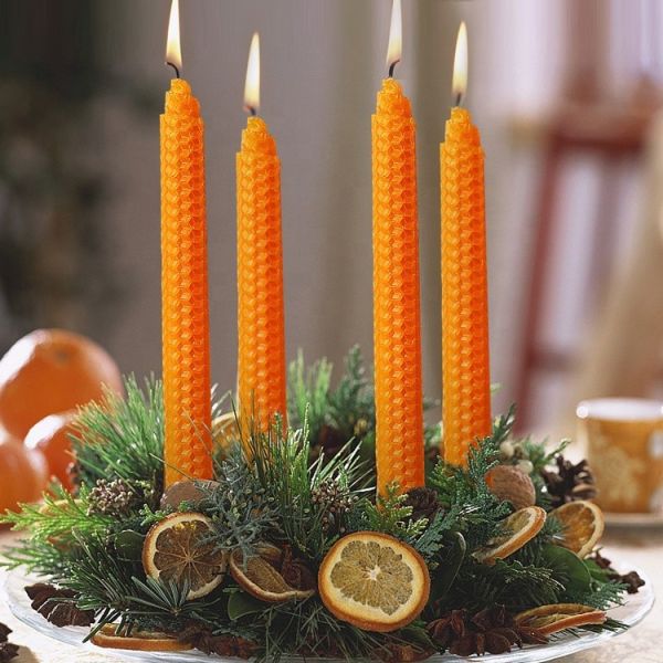 Diy Multi Colors Pillar Hand Rolled Beeswax Taper Candles For Spell