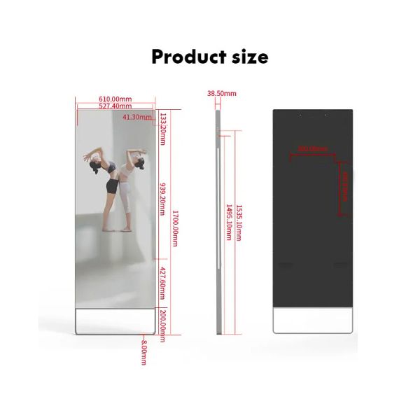 49 Inch Mirror 400CD/M2 Wall Mount LCD Display For Yoga Practice