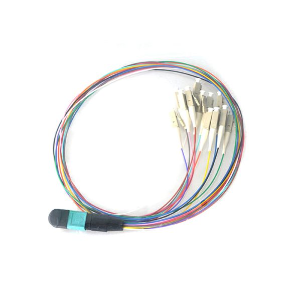 12 Cores MPO Fiber Optic Patch Cord MPO To LC Interface High Density
