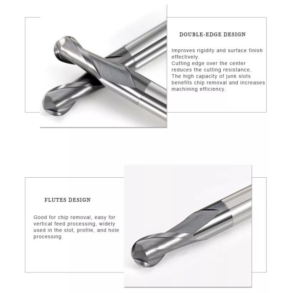 Nano Coating Ball Nose End Mill cutter Roughing For General Milling