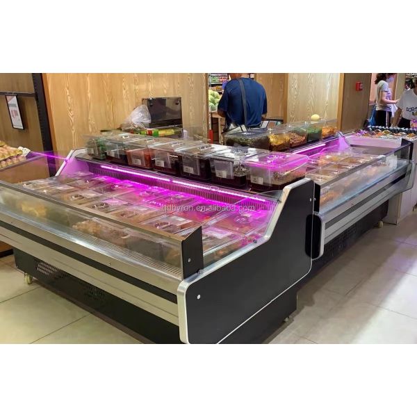 Customizable Meat Display Cooler Lighting Adjustable Meat Display Refrigerator