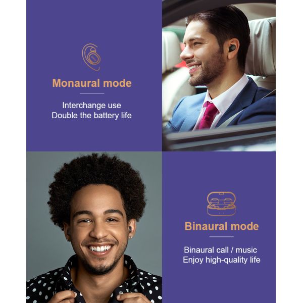 T1X wireless Earphones Bluetooth 5.0 Fast and Stable Connection Earbuds