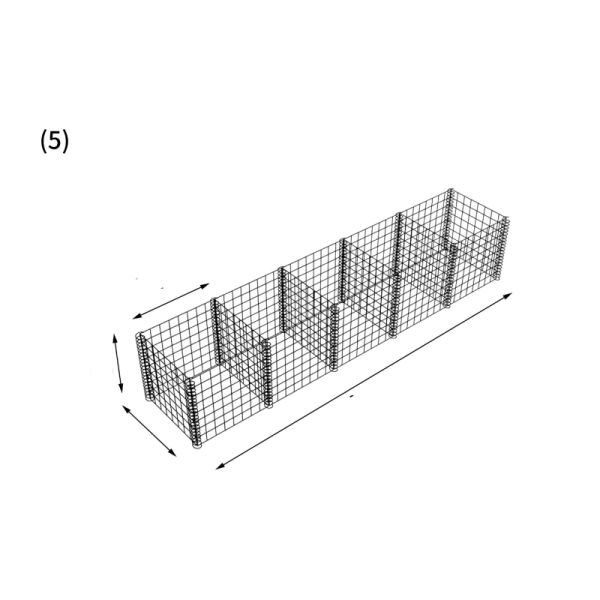 Protective Gabion Baskets Galvanised 0.3m Width Defensive Barrier