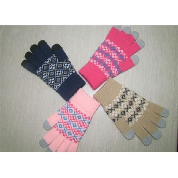 Conductive Touchscreen Winter Gloves Plain Style Apply To Smartphones