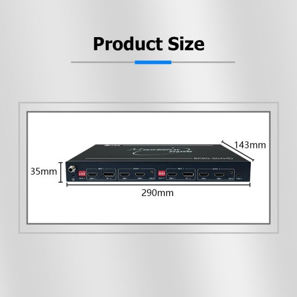 YUV422 Color Format Video Wall Controller with 2× DP 1.4 Input Interfaces and 20W Power Consumption