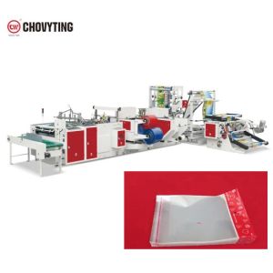 2 Lines PE PP Side Sealing Bag Making Machine 120pcs/min With Self Adhesive Tape