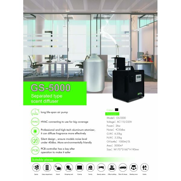 1000ml HVAC Scent Diffuser , Air Aroma Diffuser For Large Area