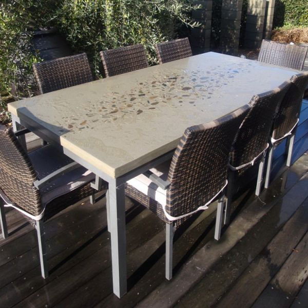 High Quality Sturdy GRC Tables Garden Concrete Furniture Table Sets In Rectangular Round Shapes
